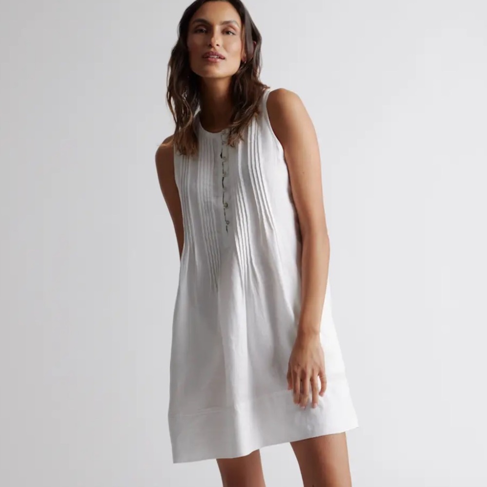 🐇 NWT Quince 100% European Linen Sleeveless Shift Dress